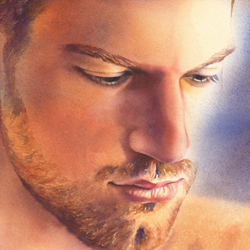 Réflexion, aquarelle.