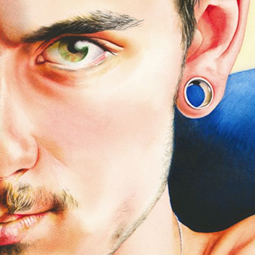 Le fauteuil bleu, aquarelle.